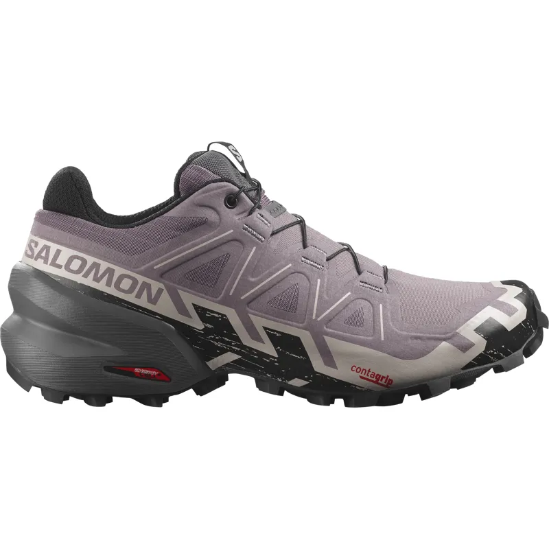 Salomon Speedcross 6 Wide Women's Trail Running Shoe in Moonscape/Black/Ashes Of Roses